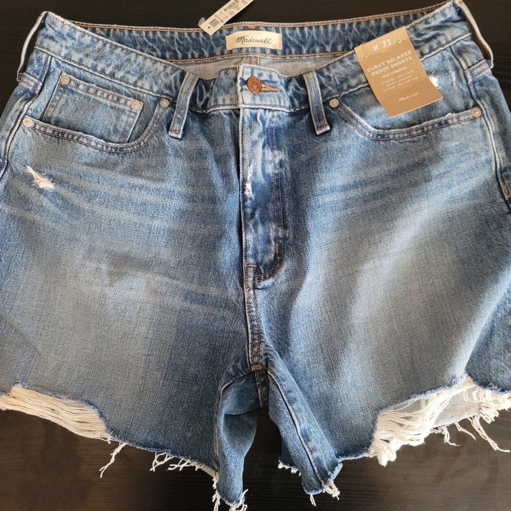 MADEWELL Curvy Relaxed Denim Shorts sz 31 NWT